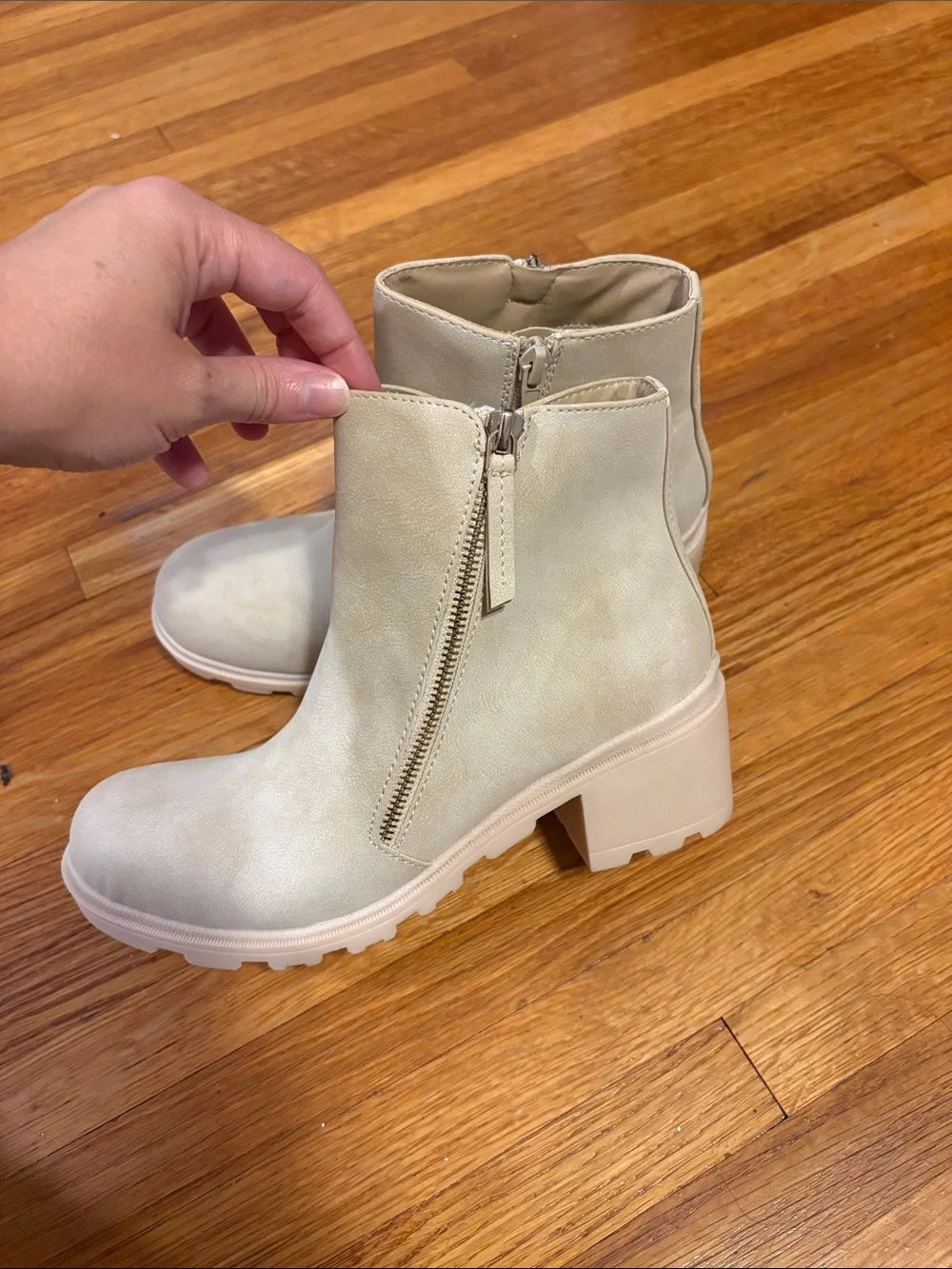 Jellypop Light Taupe Side-Zip Ankle Boots